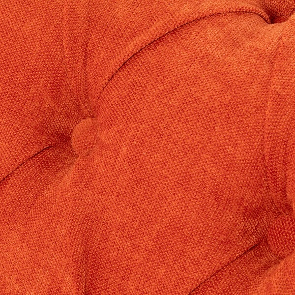 オレンジファブリックコンパクトチェスターフィールドシングルソファ　VINCENT