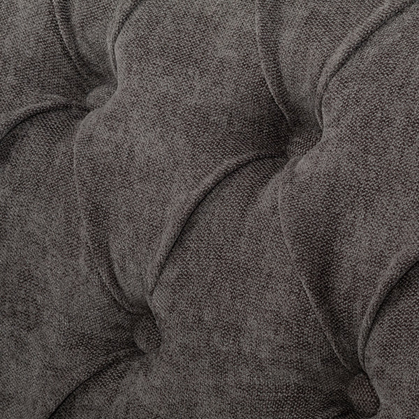 グレーファブリックコンパクトチェスターフィールドシングルソファ　VINCENT