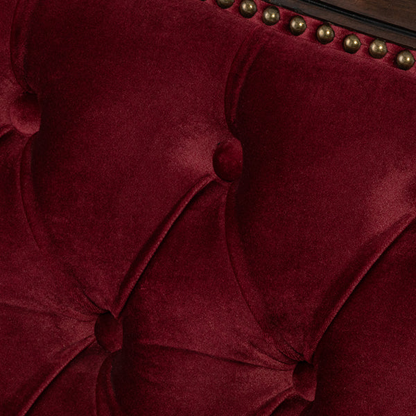 ロココ調2シーターソファ　ブラウン x レッド　Symphony(シンフォニー)