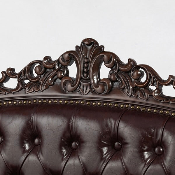 ロココ調3シーターソファ　ブラウン x ブラウン　Symphony(シンフォニー)