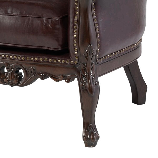 ロココ調3シーターソファ　ブラウン x ブラウン　Symphony(シンフォニー)