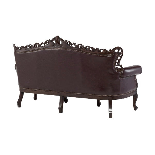 ロココ調3シーターソファ　ブラウン x ブラウン　Symphony(シンフォニー)