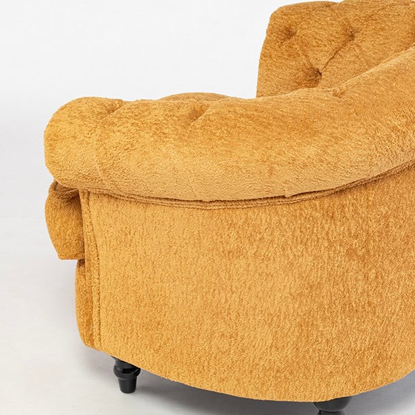 イエローボアファブリックフレンチスタイルシングルソファ　MouSofa(モーソファ)