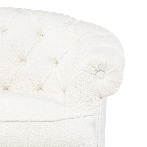 ホワイトボアファブリックフレンチスタイル2シーターソファ　MouSofa(モーソファ)