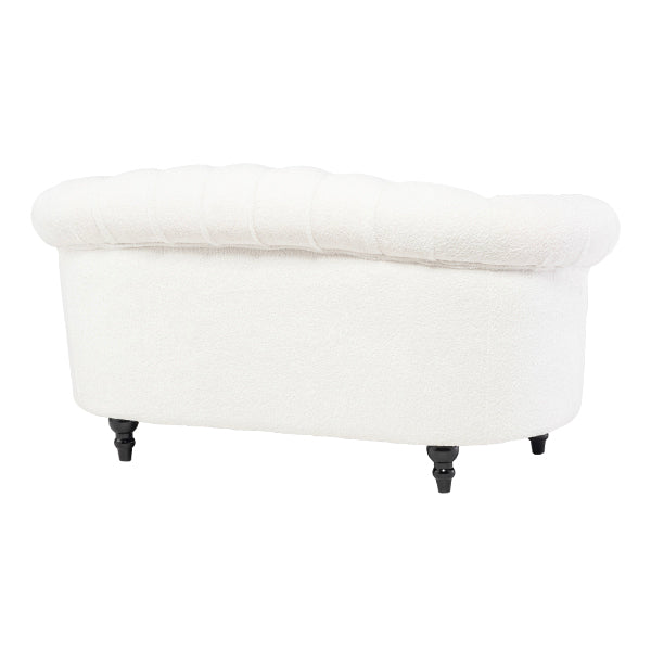 ホワイトボアファブリックフレンチスタイル2シーターソファ　MouSofa(モーソファ)