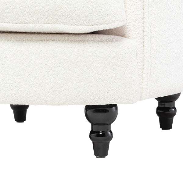 ホワイトボアファブリックフレンチスタイルシングルソファ　MouSofa(モーソファ)