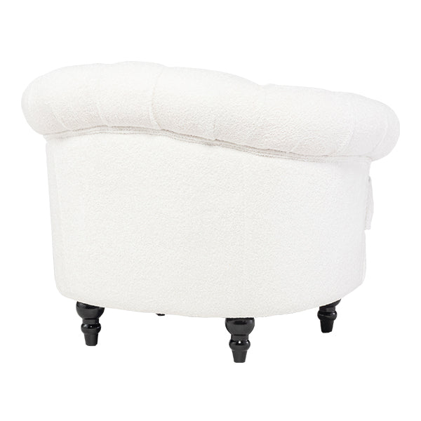 ホワイトボアファブリックフレンチスタイルシングルソファ　MouSofa(モーソファ)