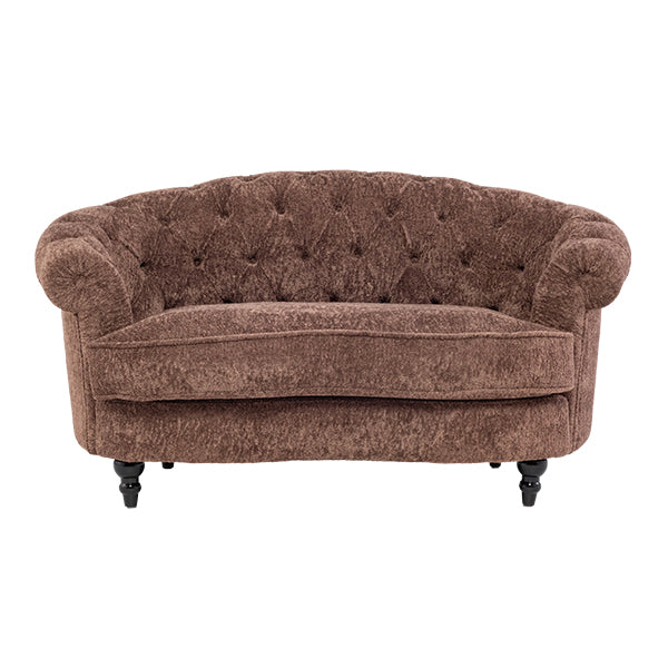 ブラウンボアファブリックフレンチスタイル2シーターソファ　MouSofa(モーソファ)