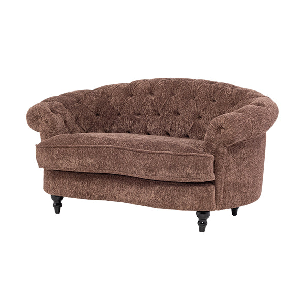 ブラウンボアファブリックフレンチスタイル2シーターソファ　MouSofa(モーソファ)