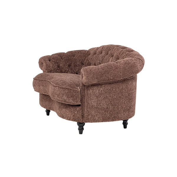 ブラウンボアファブリックフレンチスタイル2シーターソファ　MouSofa(モーソファ)