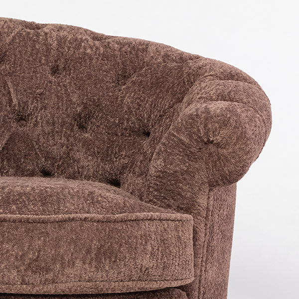 ブラウンボアファブリックフレンチスタイル2シーターソファ　MouSofa(モーソファ)