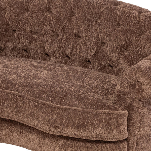 ブラウンボアファブリックフレンチスタイル2シーターソファ　MouSofa(モーソファ)