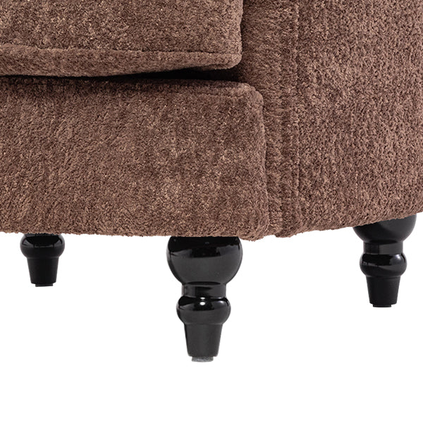 ブラウンボアファブリックフレンチスタイル2シーターソファ　MouSofa(モーソファ)