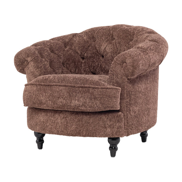 ブラウンボアファブリックフレンチスタイルシングルソファ　MouSofa(モーソファ)