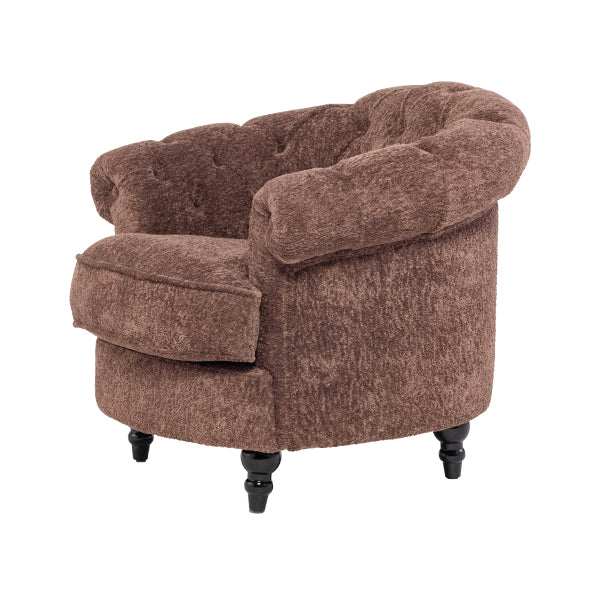 ブラウンボアファブリックフレンチスタイルシングルソファ　MouSofa(モーソファ)