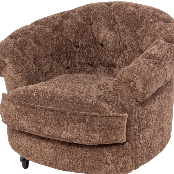 ブラウンボアファブリックフレンチスタイルシングルソファ　MouSofa(モーソファ)