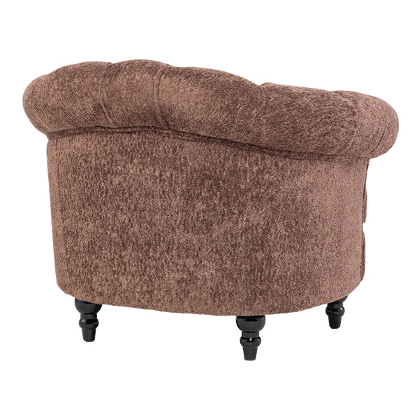 ブラウンボアファブリックフレンチスタイルシングルソファ　MouSofa(モーソファ)