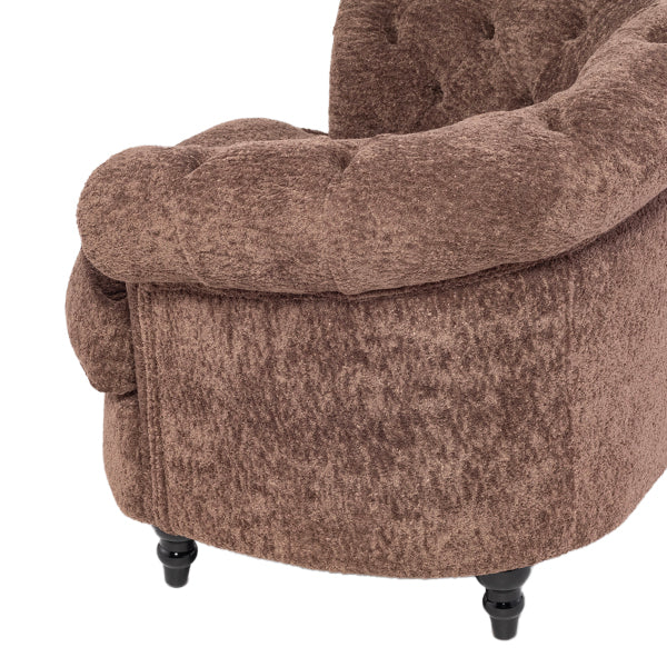 ブラウンボアファブリックフレンチスタイルシングルソファ　MouSofa(モーソファ)