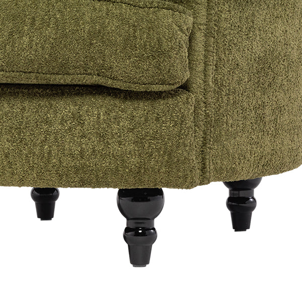 モスグリーンボアファブリックフレンチスタイル2シーターソファ　MouSofa(モーソファ)