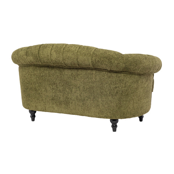 モスグリーンボアファブリックフレンチスタイル2シーターソファ　MouSofa(モーソファ)