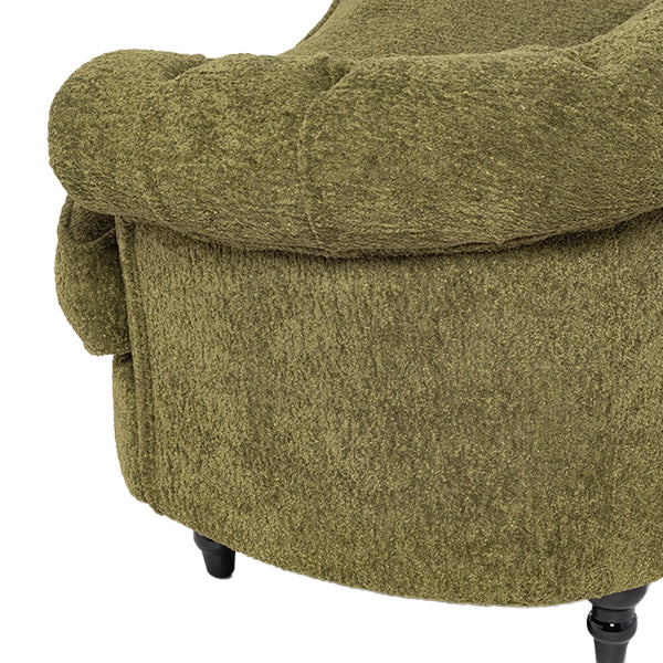 モスグリーンボアファブリックフレンチスタイル2シーターソファ　MouSofa(モーソファ)