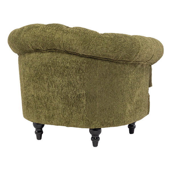 モスグリーンボアファブリックフレンチスタイルシングルソファ　MouSofa(モーソファ)