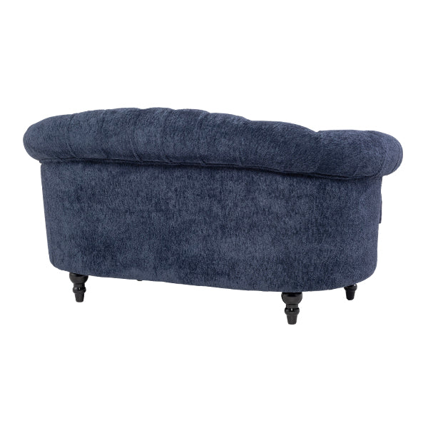 ネイビーブルーボアファブリックフレンチスタイル2シーターソファ　MouSofa(モーソファ)