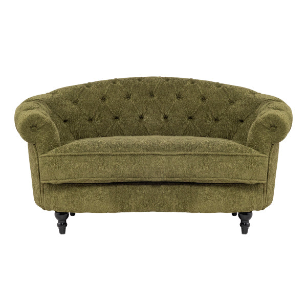 モスグリーンボアファブリックフレンチスタイル2シーターソファ　MouSofa(モーソファ)