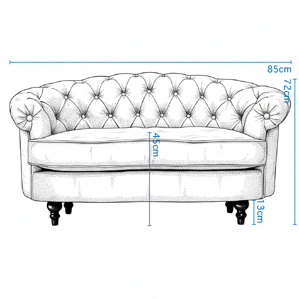 ホワイトボアファブリックフレンチスタイル2シーターソファ　MouSofa(モーソファ)