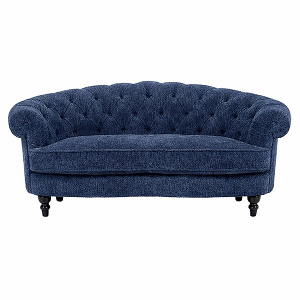 ネイビーブルーボアファブリックフレンチスタイル3シーターソファ　MouSofa(モーソファ)