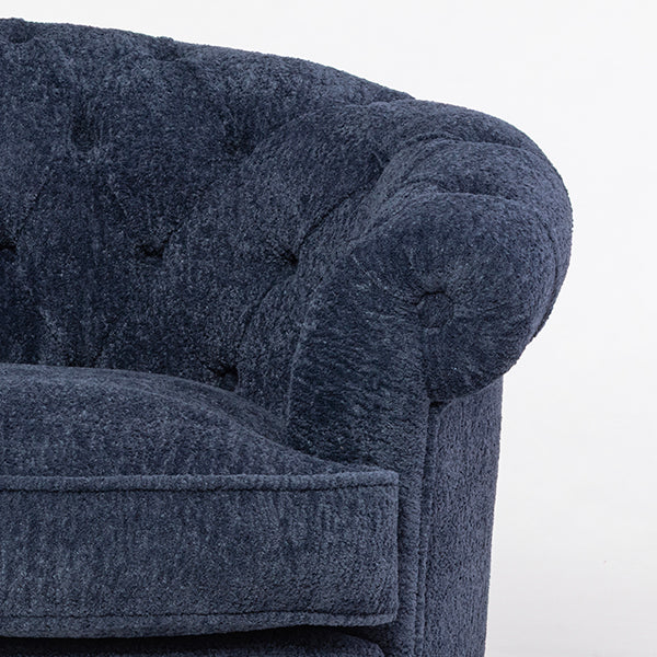 ネイビーブルーボアファブリックフレンチスタイル3シーターソファ　MouSofa(モーソファ)