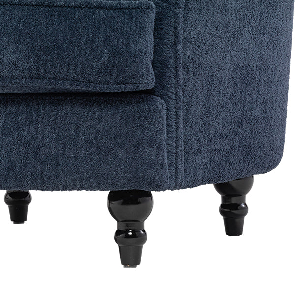 ネイビーブルーボアファブリックフレンチスタイル3シーターソファ　MouSofa(モーソファ)