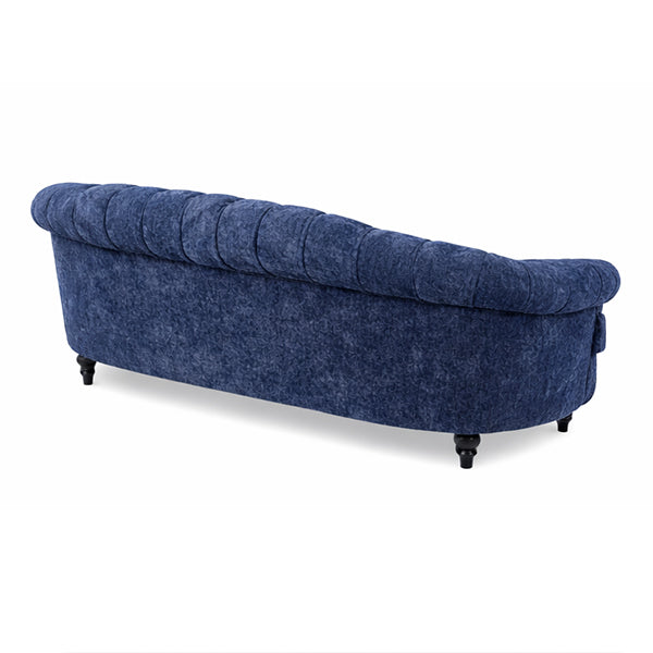 ネイビーブルーボアファブリックフレンチスタイル3シーターソファ　MouSofa(モーソファ)