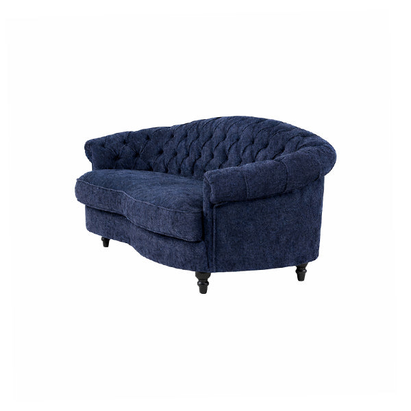 ネイビーブルーボアファブリックフレンチスタイル3シーターソファ　MouSofa(モーソファ)