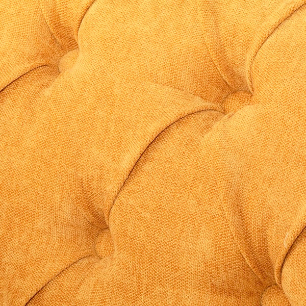 イエローファブリックコンパクトチェスターフィールド3シーターソファ　VINCENT