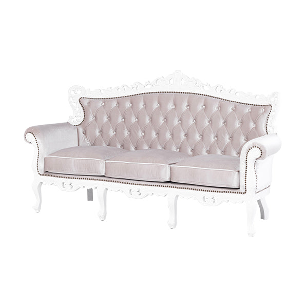 ロココ調3シーターソファ　ホワイト x パールホワイト　Symphony(シンフォニー)