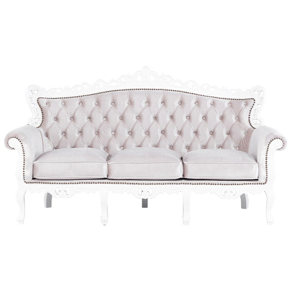 ロココ調3シーターソファ　ホワイト x パールホワイト　Symphony(シンフォニー)