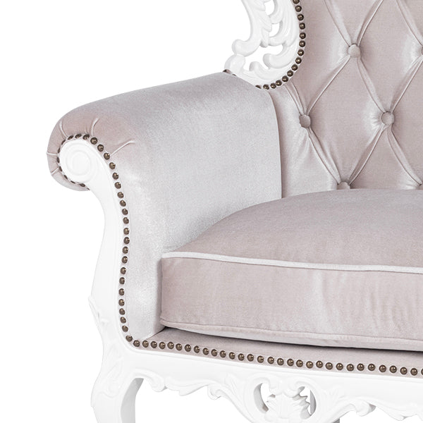 ロココ調3シーターソファ　ホワイト x パールホワイト　Symphony(シンフォニー)