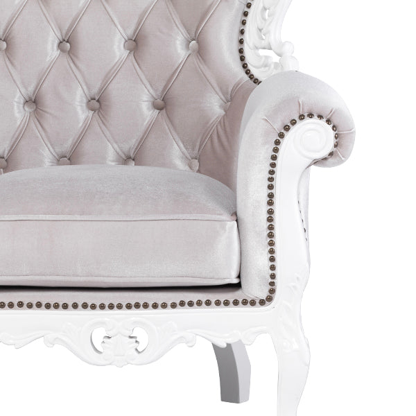 ロココ調3シーターソファ　ホワイト x パールホワイト　Symphony(シンフォニー)