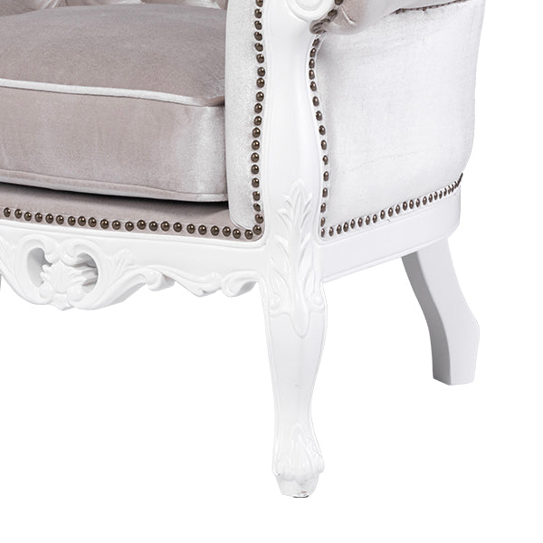 ロココ調3シーターソファ　ホワイト x パールホワイト　Symphony(シンフォニー)