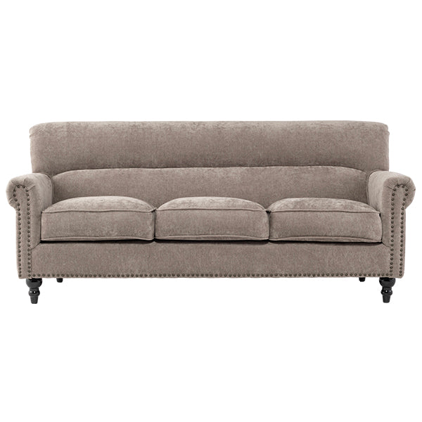 ライトグレーファブリックヴィンテージスタイル3シーターソファ　VINCENT(ヴィンセント)