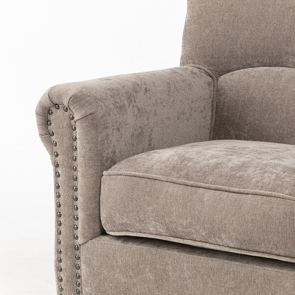 ライトグレーファブリックヴィンテージスタイル3シーターソファ　VINCENT(ヴィンセント)