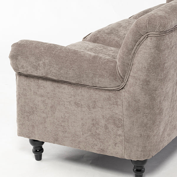 ライトグレーファブリックヴィンテージスタイル3シーターソファ　VINCENT(ヴィンセント)