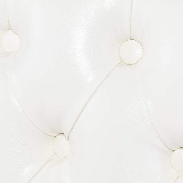 ホワイトPUレザーカブリオールレッグハイバックチェア