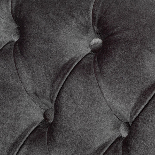 グレーベルベットコンパクトチェスターフィールドラウンジ2シーターソファ　VINCENT