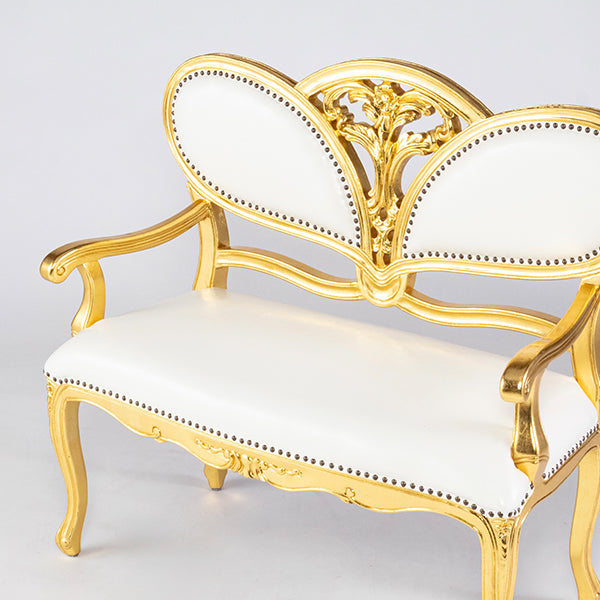 ロココ調セティ　ギルディングゴールド x PUホワイト