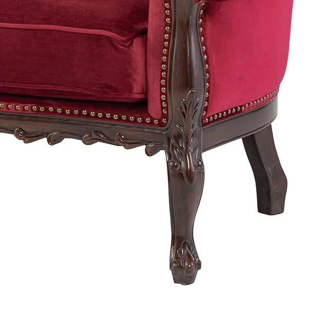 ロココ調2シーターソファ　ブラウン x レッド　Symphony(シンフォニー)