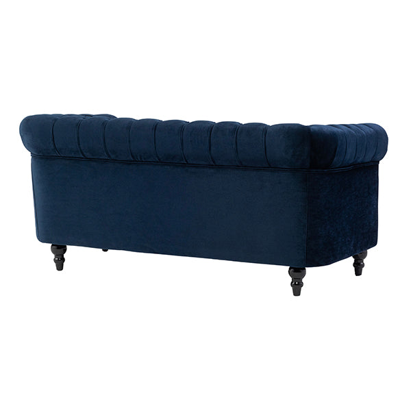 ネイビーブルーベルベットコンパクトチェスターフィールド2.5シーターソファ　VINCENT(ヴィンセント)
