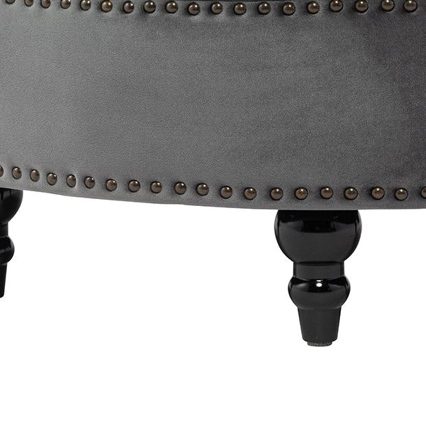 グレーベルベットハーフムーンスツール　VINCENT