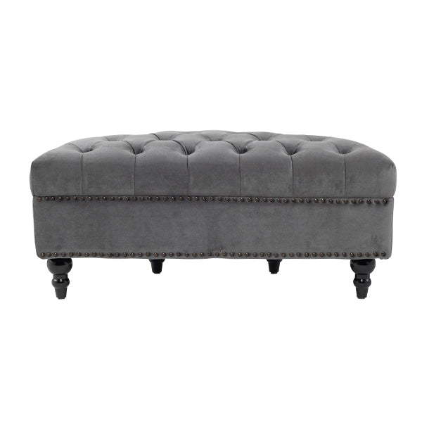 グレーベルベットハーフムーンスツール　VINCENT